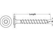 Spax® Scr Ful Washer TS30 D6x80mm Wrx