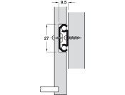 2726 BB Drawer Runner Sgl 15kg 400mm BZP