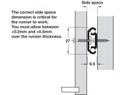 2726 BB Drawer Runner Sgl 15kg 400mm BZP