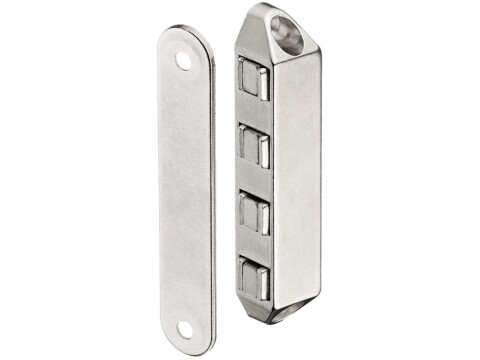 Magnetic Catch, Pull (approx) 8.0 kg, for Screw Fixing, Surface Mounted, Zinc Al