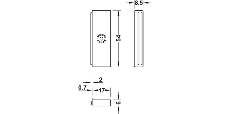 Slim Magnetic Catch 5kg Screw St/Pl Wht