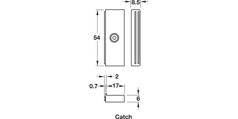 Slim Magnetic Catch 5kg Screw St/Pl Wht