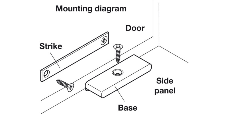 Slim Magnetic Catch 5kg Screw St/Pl Wht