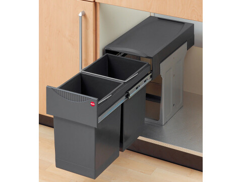 Hailo Tandem PO Bin 300mm 2x15L Graphite