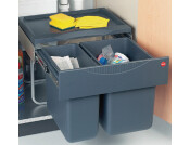 Hailo Tandem PO Bin 500mm 18+12L LGry
