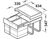 Hailo Tandem PO Bin 500mm 18+12L LGry