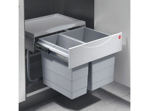 Hailo Tandem PO Bin 500mm 18+12L LGry