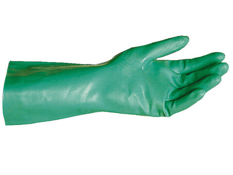 Nitrile Gloves Cotton Flocklined Green L