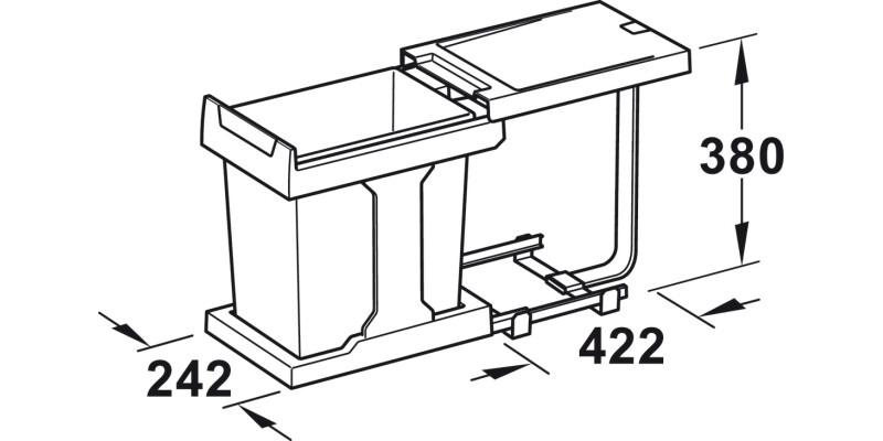 Hailo Solo PO Bin 300mm 20L Slate