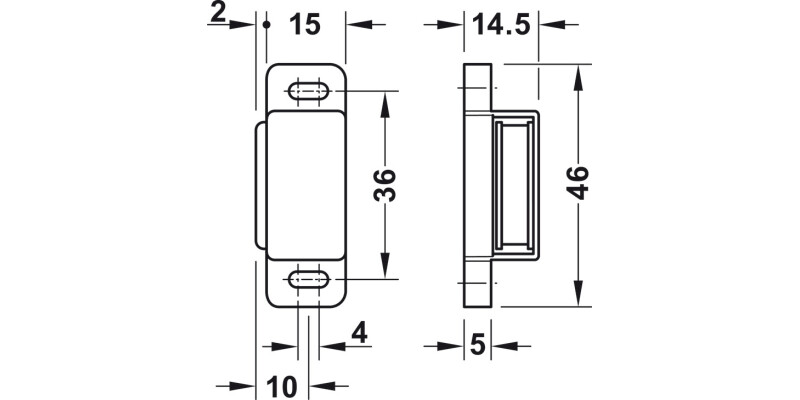 Magnetic Catch 2.0kg Screw St/Pl Brown