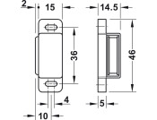 Magnetic Catch 2.0kg Screw St/Pl Brown