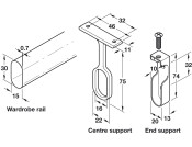 W/Robe Rail (Oval) Large Set 1.8m PC
