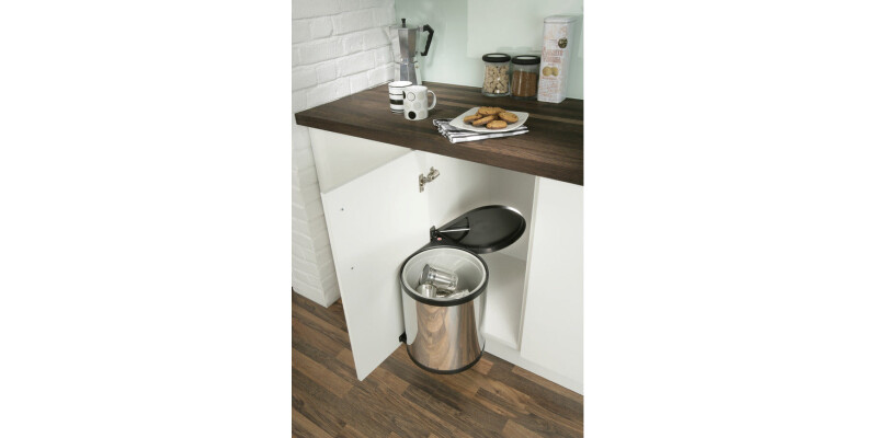 Swing Out Waste Bin, for Hinged Door Cabinets, 12 Litres, Hailo Mono
