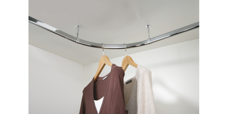 W/Robe Rail (Oval) 90D Curved Set Chrome
