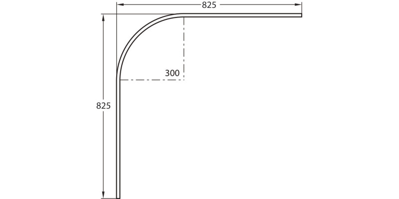 W/Robe Rail (Oval) 90D Curved Set Chrome