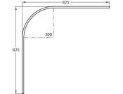 W/Robe Rail (Oval) 90D Curved Set Chrome