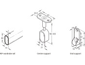 W/Robe Rail (Oval) 90D Curved Set Chrome