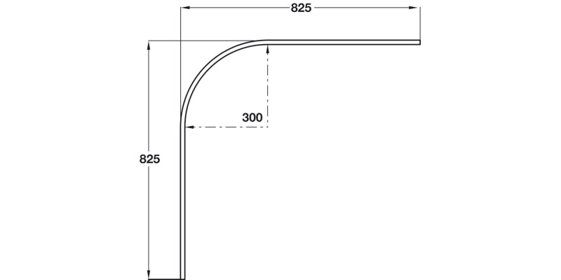 W/Robe Rail 90D 825x825mm SCP