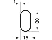W/Robe Rail (Oval) 30x15x1.5mm x2.5m PC