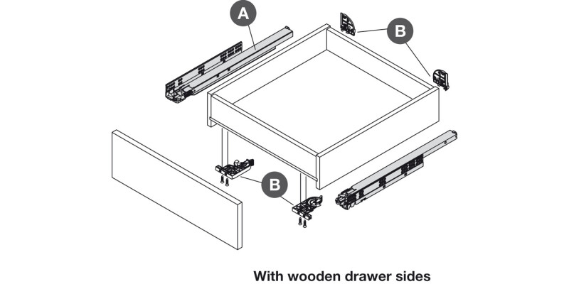 Dynapro Drawer Runner Liquid Full 70kg 450mm