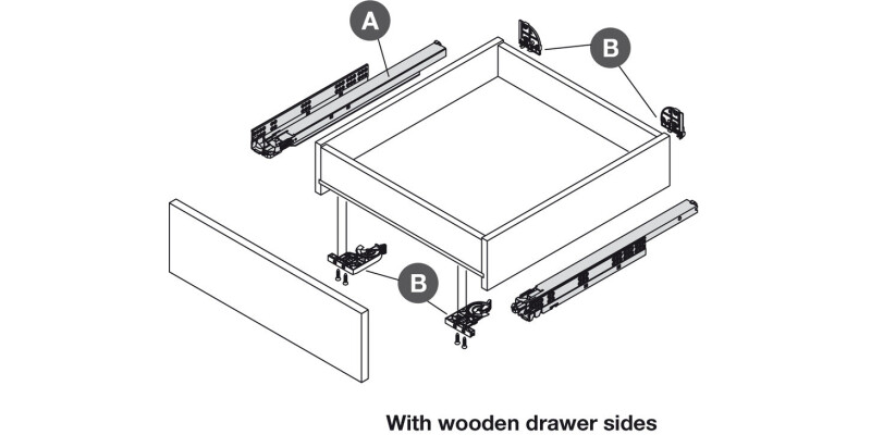 Dynapro Drawer Runner Liquid Full 70kg 450mm