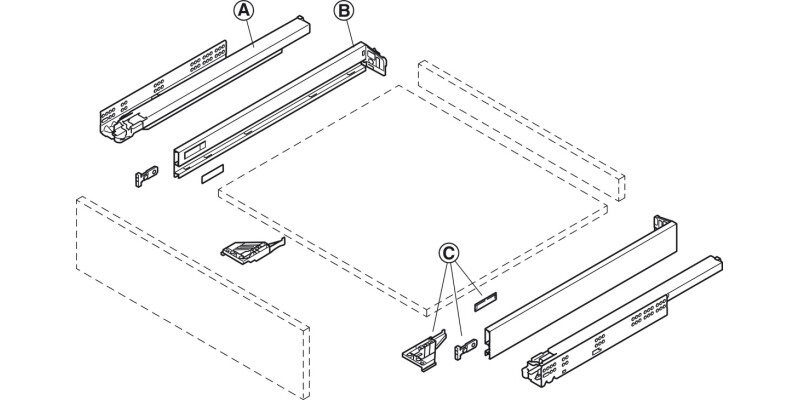 Dynapro Drawer Runner Full 40kg 350mm SZP