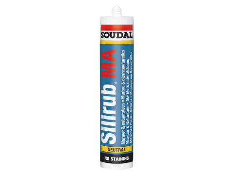 Specialist Sealant, Silicone for Marble and Stone, Tube 310 ml, Soudal Silirub M