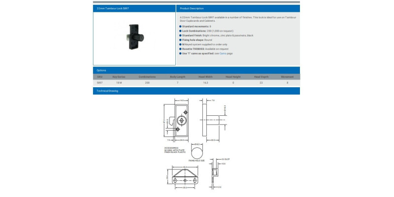 L&F TAMBOUR LOCK 5897