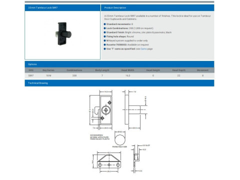 L&F TAMBOUR LOCK 5897
