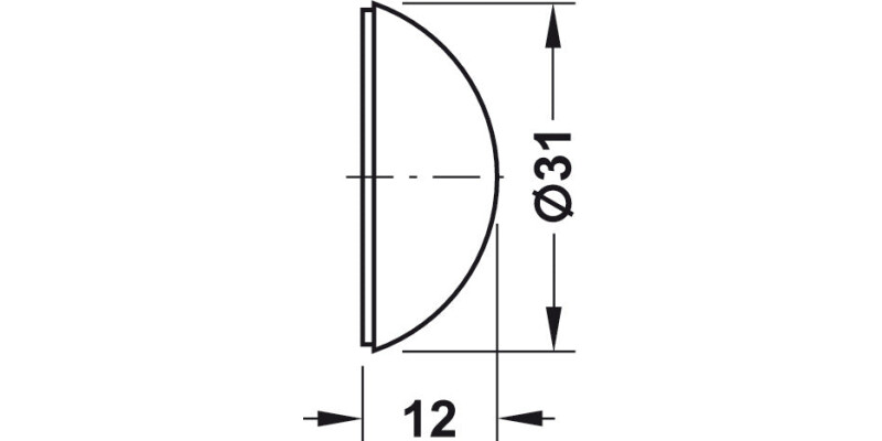 Wall Bumper D31x12mm Pl Black