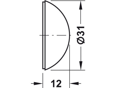 Wall Bumper D31x12mm Pl Black