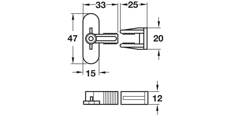 Permafix Block SF 47x33x15mm Pl CrWht