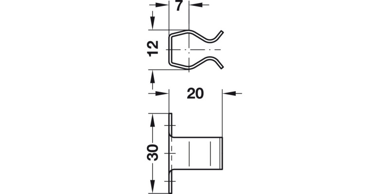 Plinth Spring Catch Steel/Nylon