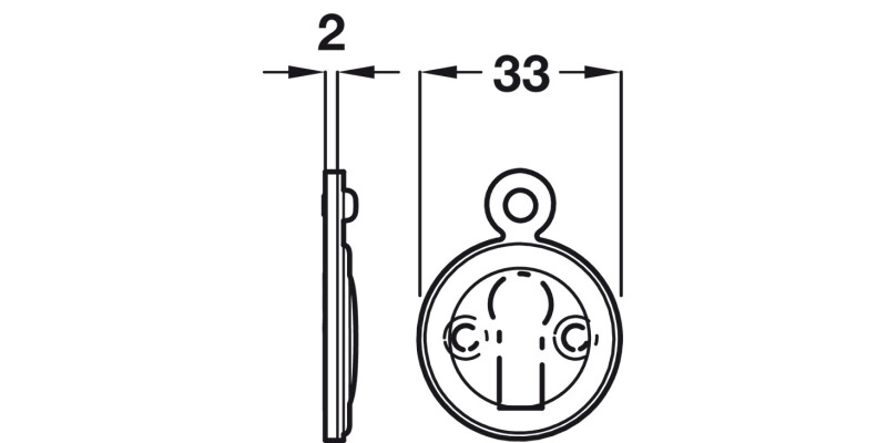Escutcheon D33mm w Cover Std KW Brass PB