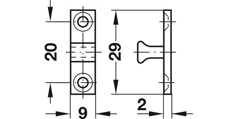 Twin Ball Catch 49mm Brass