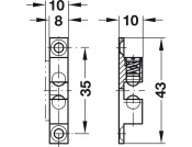 Twin Ball Catch 43mm Brass