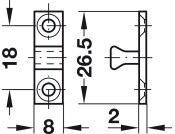 Twin Ball Catch 43mm Brass