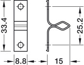 Twin Roller Catch Sprung Steel Burnished
