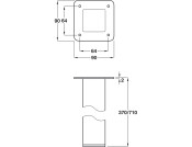 Sq Table Leg D50x50x710mm Chrome