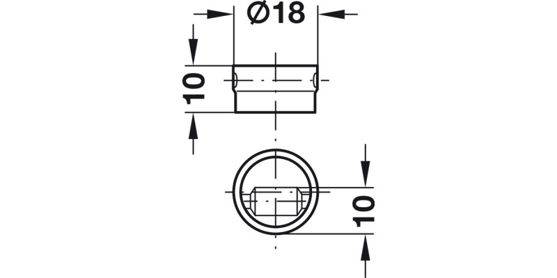 Base Catch w Roller D18mm Pl White