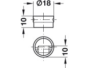 Base Catch w Roller D18mm Pl White
