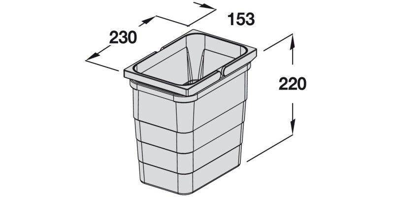 One2Four Waste Bin Container 5.5L Grey