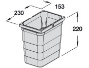 One2Four Waste Bin Container 5.5L Grey