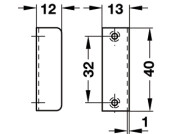 Angled Striking Plate 40x12x12mm St BP