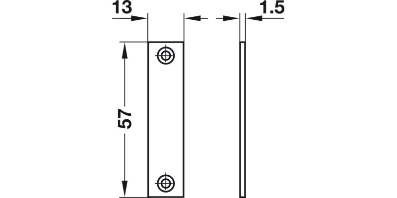Striking Plate 57.13x1.5mm Steel NP