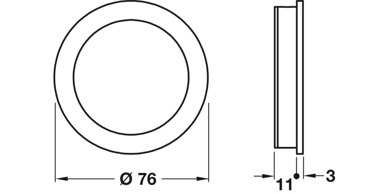 Flush Pull Hdl Plain D76x11mm Brass SN