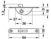 Hook Bolt Mortice Lock BS 9mm UH St Brz