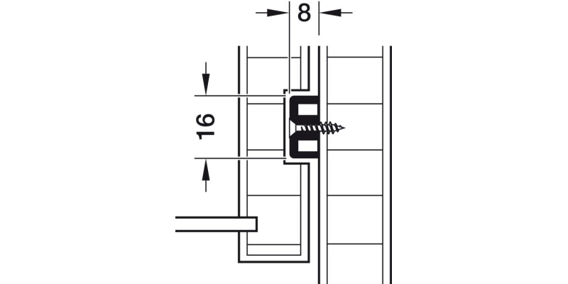 Guide Rail 8/285mm Pl White