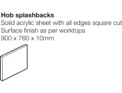 Maia Iceberg Hob S/B 900 x 760 x 10 mm