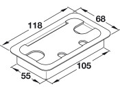 Cable Outlet Rect 55x105mm Pl Black